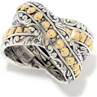 Samuel B. Crisscross Ring In Metallic