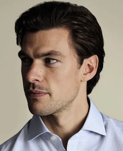 Charles Tyrwhitt Men's Non-iron Check Dress Shirt In Blue