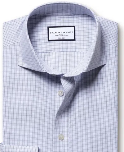 Charles Tyrwhitt Men's Non-iron Check Dress Shirt In Blue