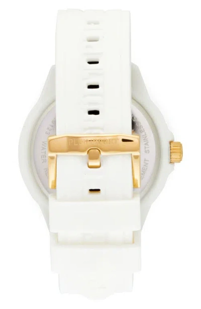 Plein Sport Fearless Silicone Strap Watch, 43mm In White