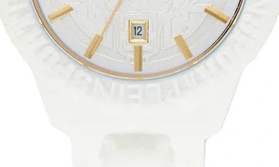 Plein Sport Fearless Silicone Strap Watch, 43mm In White