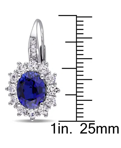 Macy's Lab-created Gemstone & Diamond Accent Drop Earrings In Sterling Silver In Metallic