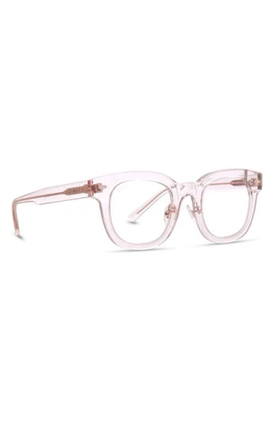Diff Summer 47mm Blue Light Blocking Glasses In Pink