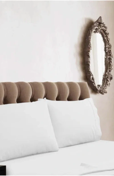 Azores Home 350 Thread Count Cotton Percale Pillowcase Set In White