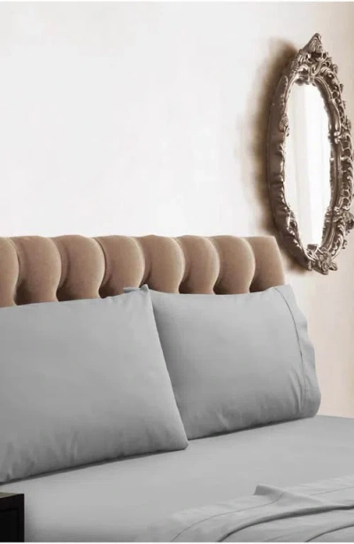 Azores Home 350 Thread Count Cotton Percale Pillowcase Set In Gray