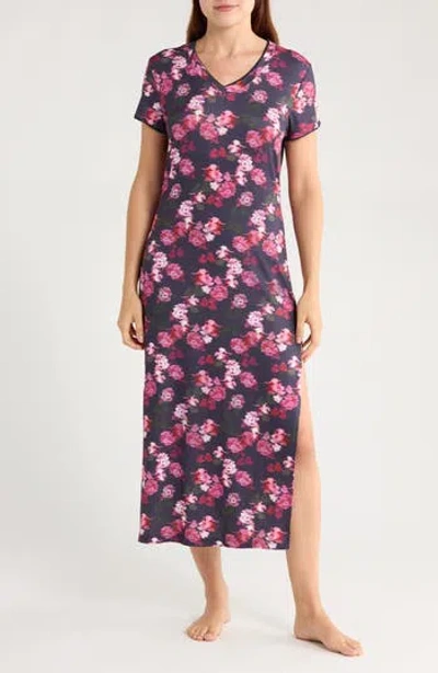 Ted Baker Mesh Trim Maxi Nightgown In Purple