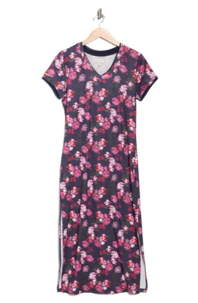 Ted Baker Mesh Trim Maxi Nightgown In Purple