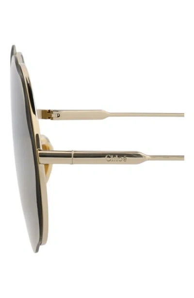 Chloé Round-frame Metal Sunglasses With Wavy Design In Multi