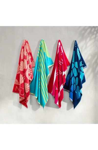 Nautica Seashell Seashore Jacquard Beach Towel Set, 68" X 36" In Red