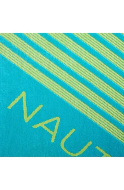 Nautica Set Of 2 Cotton Blend Terry Beach Towels In Blue