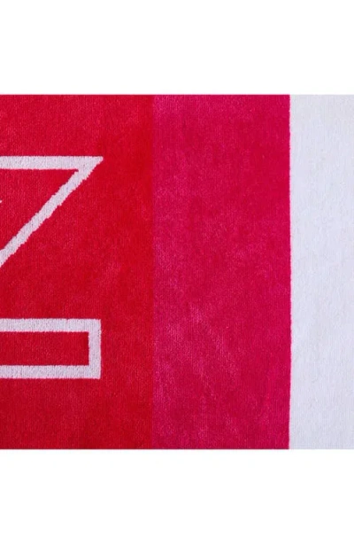 Nautica Logo Stripe Jacquard Beach Towel Set, 68" X 36" In Red