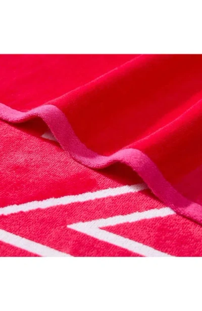 Nautica Logo Stripe Jacquard Beach Towel Set, 68" X 36" In Red