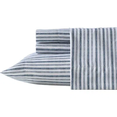 Nautica Lakefront Embossed Stripe Microfiber Comforter, Sheets & Throw Set In Blue