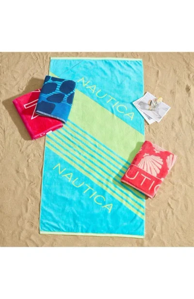 Nautica Turtle Beach Jacquard Beach Towel Set, 68" X 36" In Blue