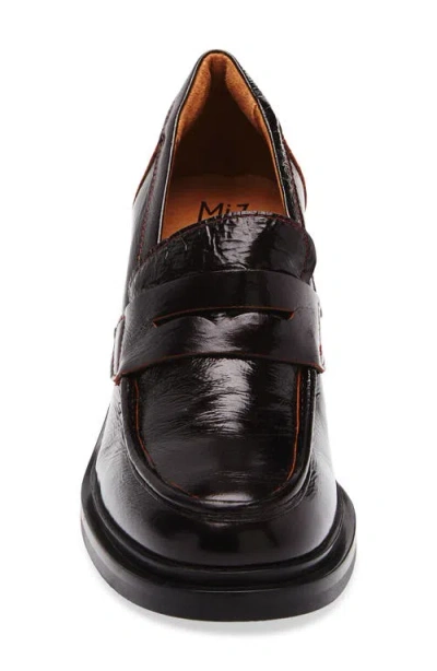 Miz Mooz Day Block Heel Penny Loafer In Burgundy