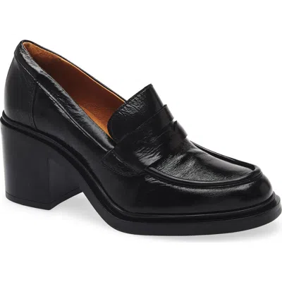 Miz Mooz Day Block Heel Penny Loafer In Black