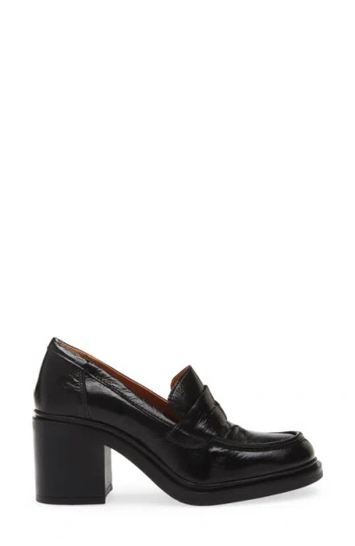 Miz Mooz Day Block Heel Penny Loafer In Black