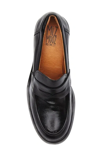 Miz Mooz Day Block Heel Penny Loafer In Black