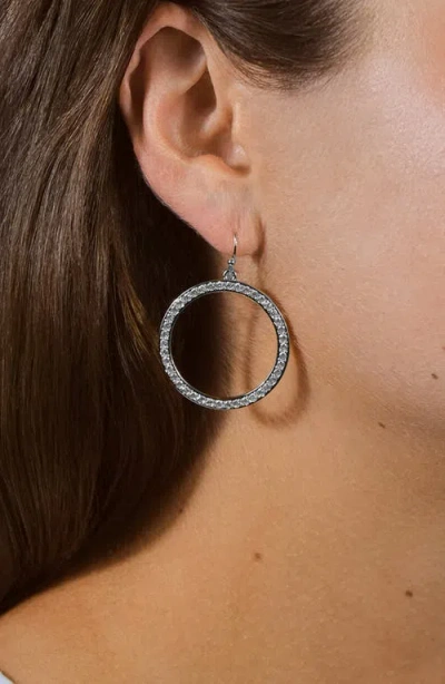 Sterling Forever Della Cubic Zirconia Circle Drop Earrings In Metallic