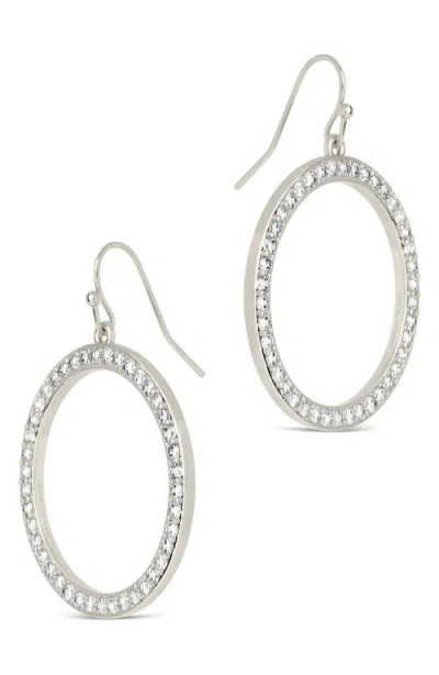 Sterling Forever Della Cubic Zirconia Circle Drop Earrings In Metallic