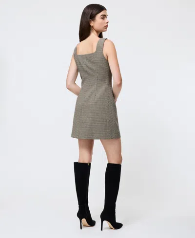 French Connection Houndstooth Sleeveless Button Front Minidress In Multi