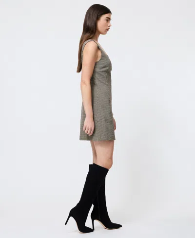 French Connection Houndstooth Sleeveless Button Front Minidress In Multi