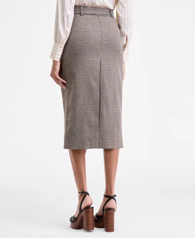 French Connection Women's Houndstooth Belted Midi Skirt In Multi