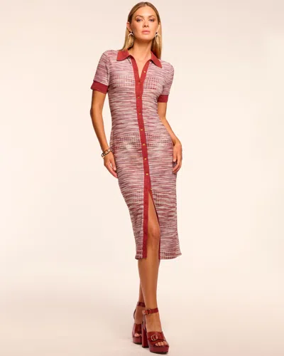Ramy Brook Elijah Space Dye Knit Short-sleeve Midi Dress In Multi