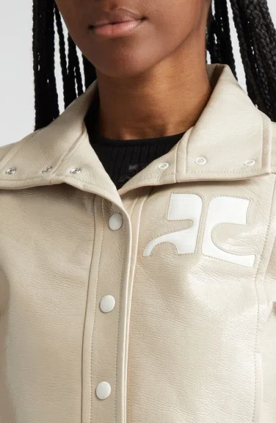 Courrèges Courreges Re Edition Jacket In Coated Cotton In Gold