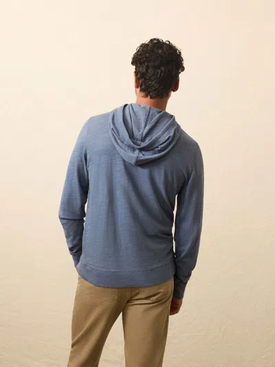 Faherty Sunwashed Slub Graphic Hoodie In Blue