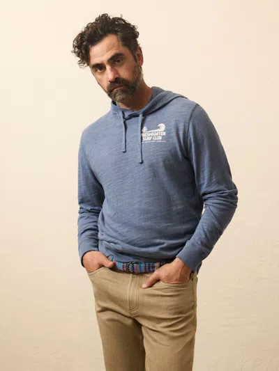 Faherty Sunwashed Slub Graphic Hoodie In Blue