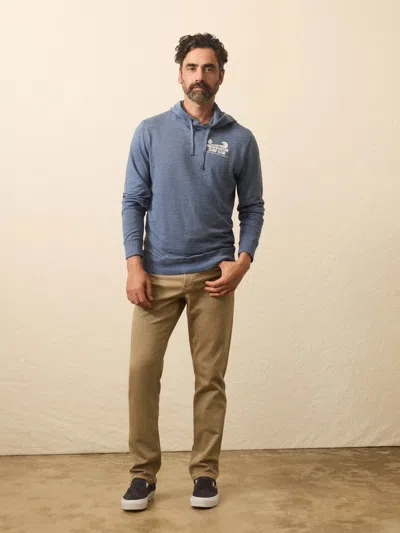 Faherty Sunwashed Slub Graphic Hoodie In Blue