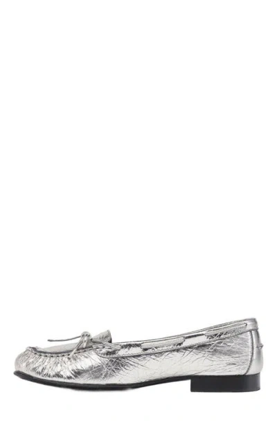 Mcm Moccasin In Metallic Calf Leather In Silver