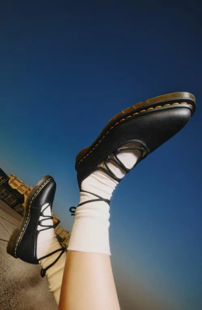 Dr. Martens Elphie Leather Ballet Flat Women In Black