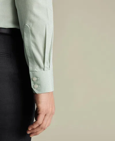 Charles Tyrwhitt Men's Non-iron Gingham Dress Shirt In Green