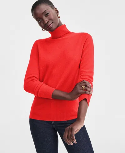 Charter Club Women's 100% Cashmere Turtleneck Sweater, Macy's Exclusive In Red