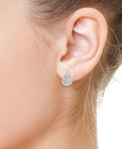 Effy Collection Effy Lab Grown Diamond Tear-shape Drop Earrings (1-1/5 Ct. T.w.) In 14k White Gold In Gold