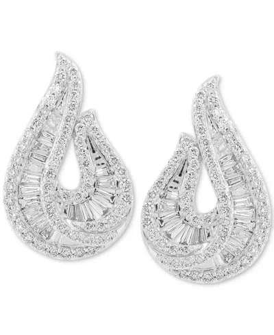 Effy Collection Effy Lab Grown Diamond Tear-shape Drop Earrings (1-1/5 Ct. T.w.) In 14k White Gold In Gold