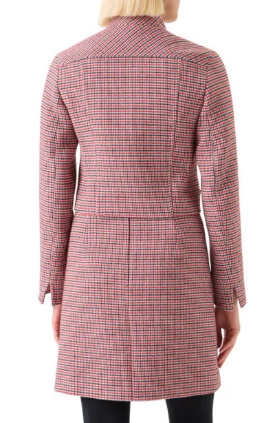 Akris Punto Houndstooth Virgin Wool Crop Jacket In Pink