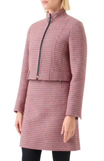 Akris Punto Houndstooth Virgin Wool Crop Jacket In Pink