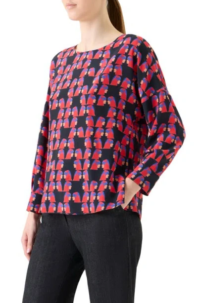 Akris Punto Alice Graphic-print Silk Blouse In Multi