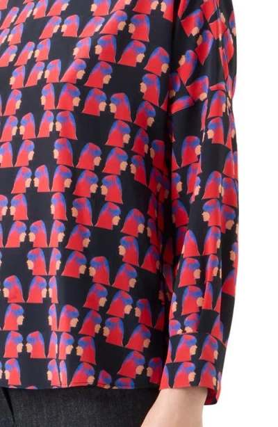 Akris Punto Alice Graphic-print Silk Blouse In Multi