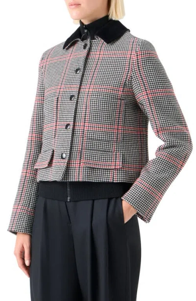 Akris Punto Glen Plaid Virgin Wool Crop Jacket In Multi