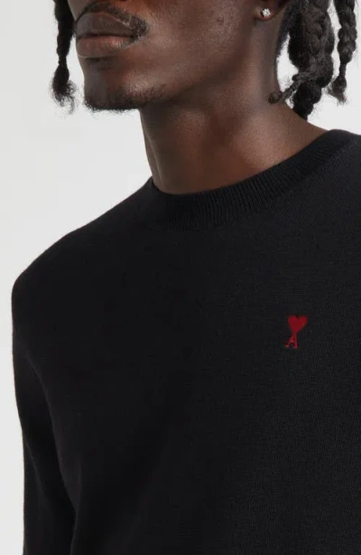 Ami Alexandre Mattiussi Pull Col Rond Ami Paris De Coeur In Black