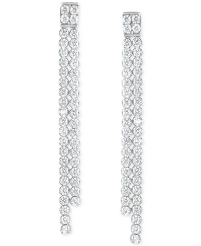 Badgley Mischka Lab Grown Diamond Linear Drop Earrings (1-3/4 Ct. T.w.) In 14k White Gold In Silver