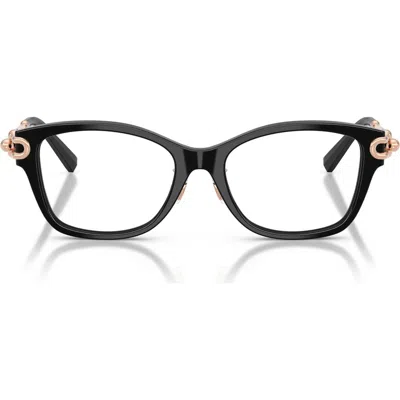 Tiffany & Co . Butterfly 51mm Low Bridge Rectangular Optical Glasses In Black