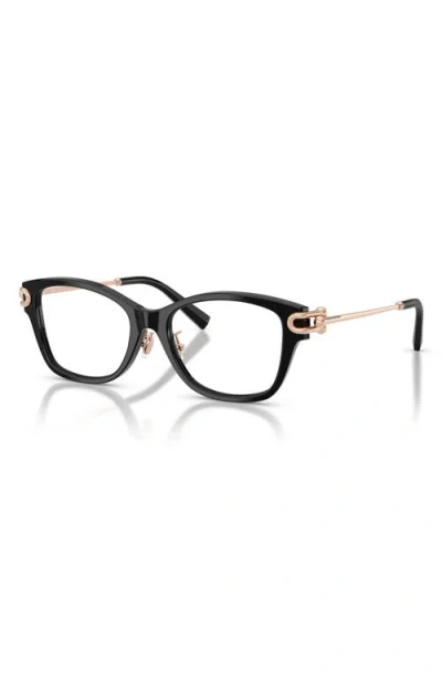 Tiffany & Co . Butterfly 51mm Low Bridge Rectangular Optical Glasses In Black