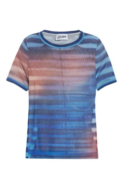Jean Paul Gaultier Air Print Mesh Baby Tee In Multi