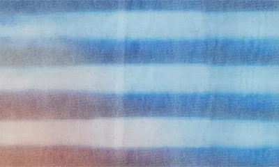 Jean Paul Gaultier Mesh Printed "air" Long Dress In Blue