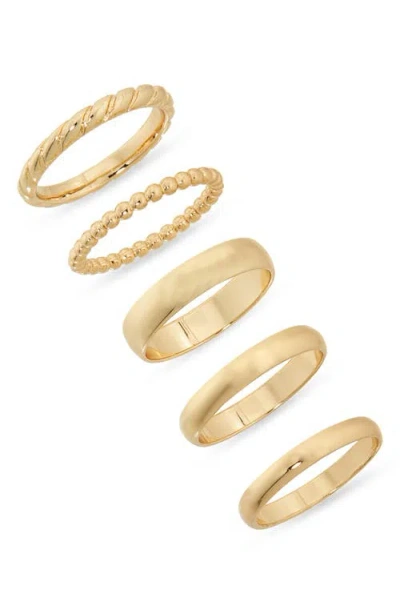 Nordstrom Set Of 5 Assorted Stacking Rings In Gold